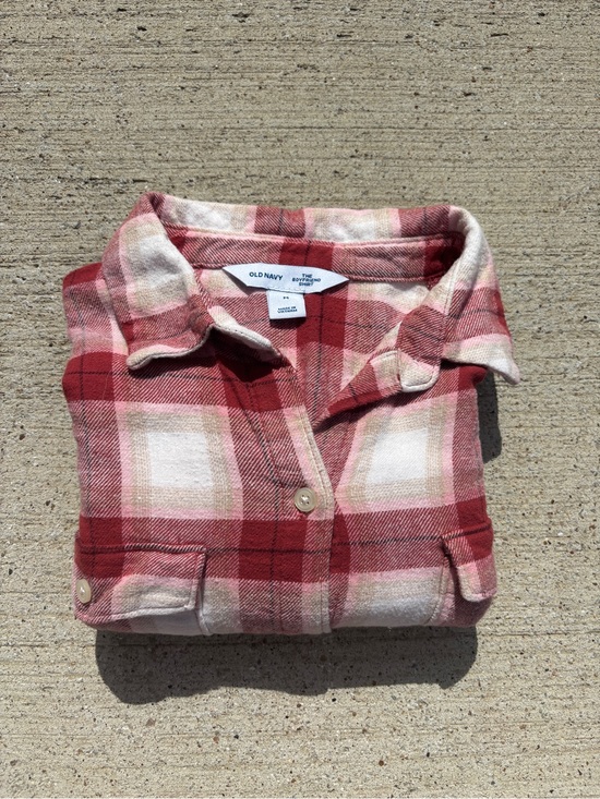 Old Navy Tops - Red and Tan Plaid Flannel